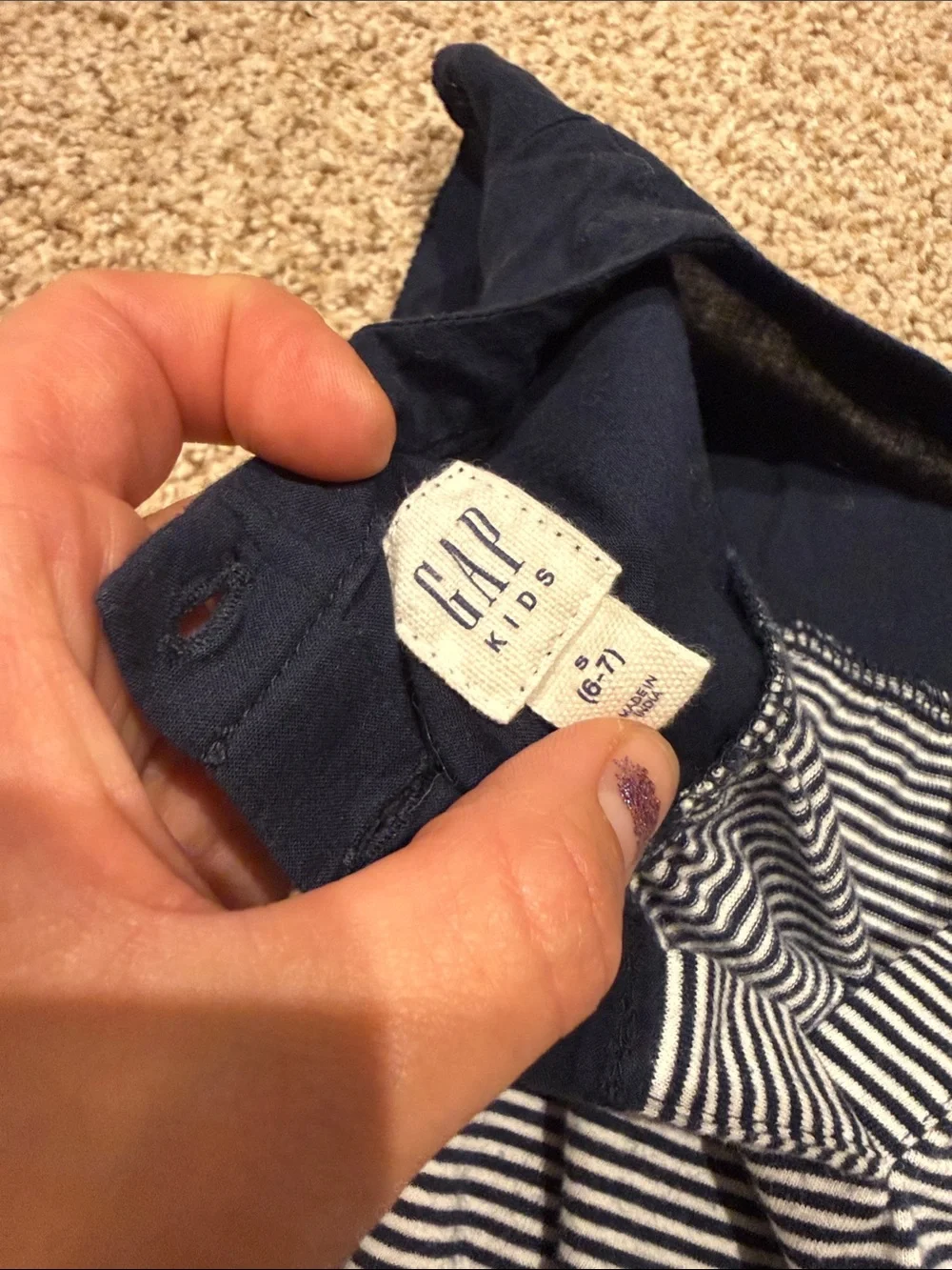 GAP Navy and White Striped Girl's Casual Dress